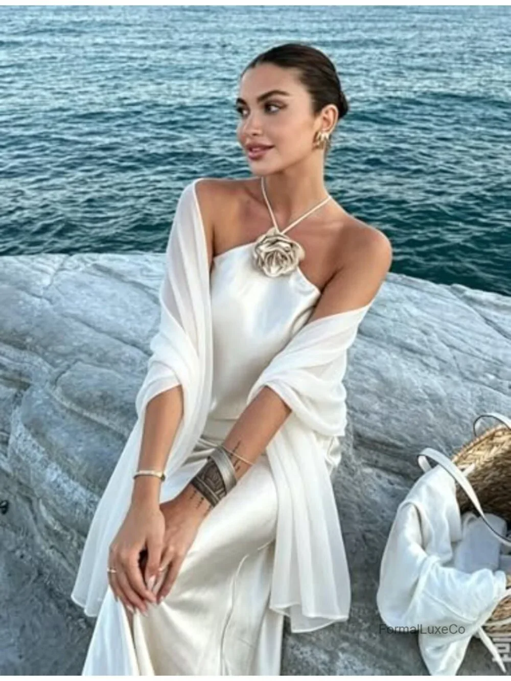 Elegant Chiffon Shawl Wrap for Wedding Party Formal Accessory Lightweight Scarf